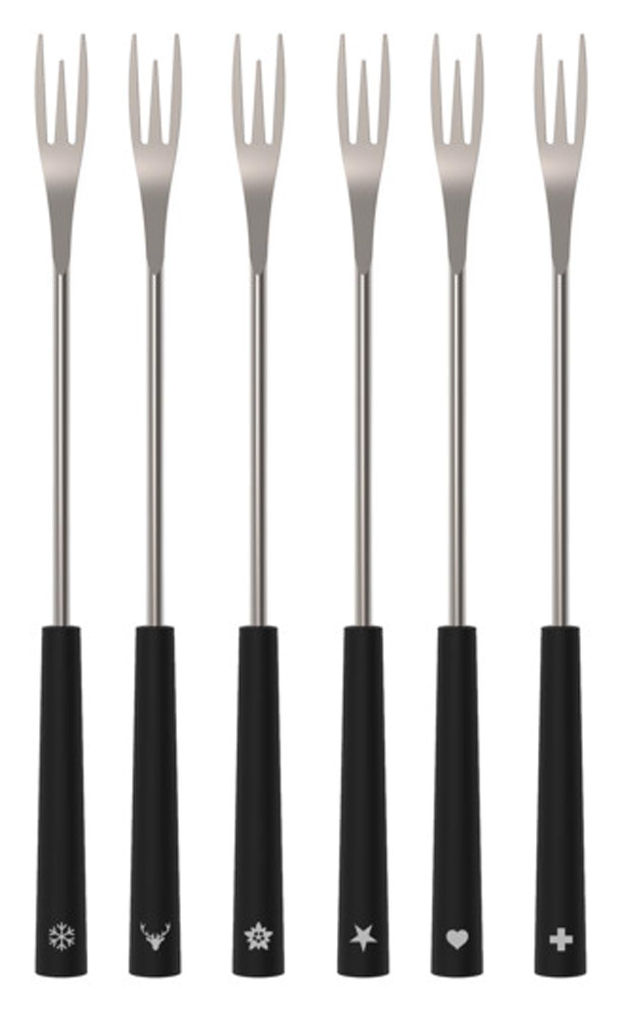 Entdecken Sie die KISAG Fonduegabeln 2in1 im 6er Set für Fleisch- und Käsefondue. Robuste Edelstahlgabeln mit ergonomischem Griff für unvergessliche Fondue-Abende.