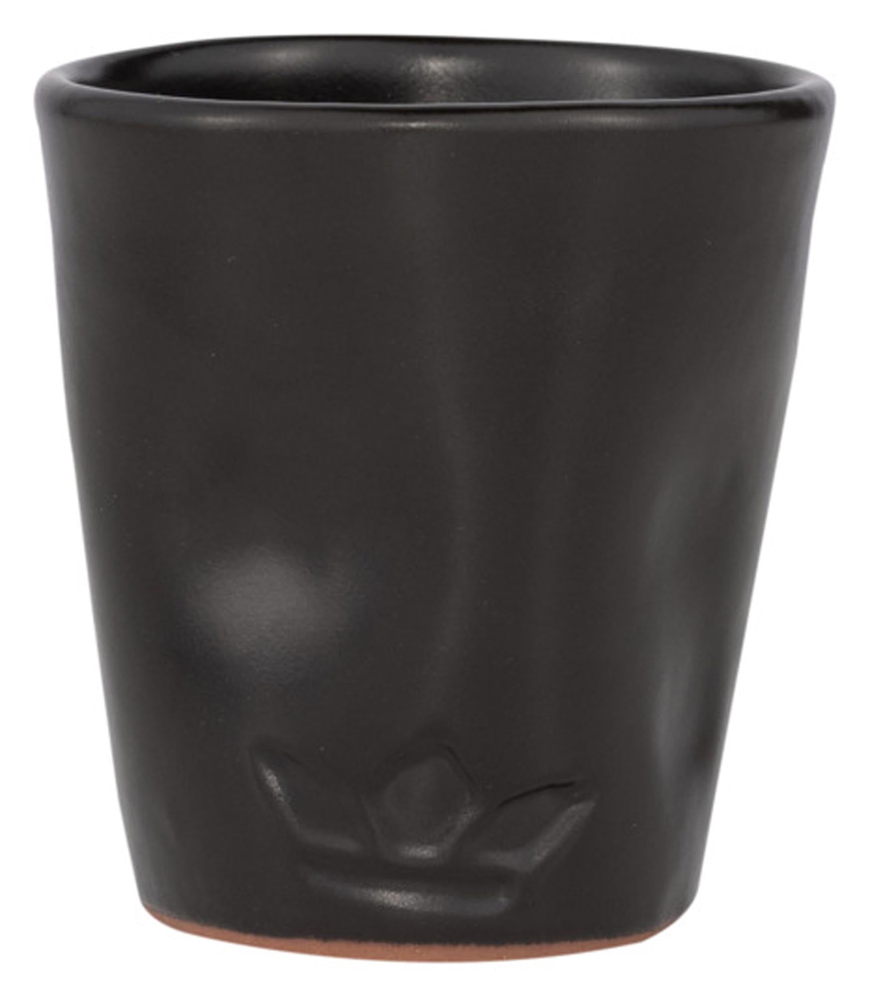 Eleganter DUTCHDELUXES Becher schwarz matt 130 ml: ideal für Kaffee, Tee und Snacks. Spülmaschinenfest, nachhaltig und stilvoll für jede Tischdekoration.