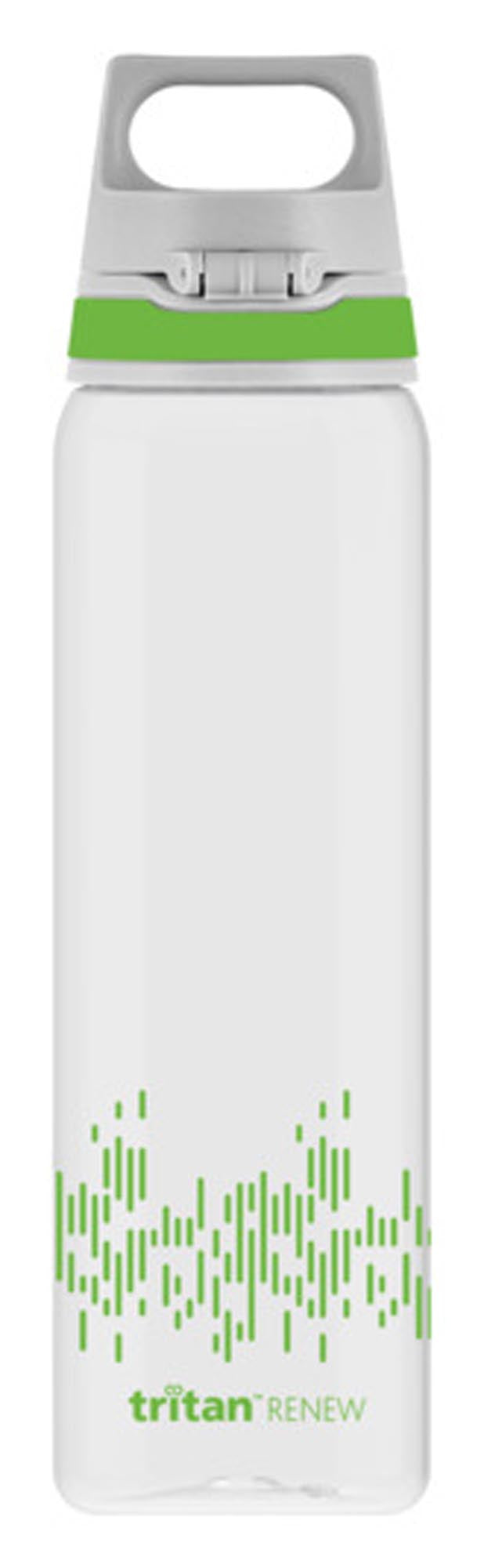 Entdecken Sie die SIGG Trinkflasche Bottle Total Clear One MyPlanet in grün (0,75 l) – nachhaltig, BPA-frei, spülmaschinenfest und ideal für Sport und Büro.