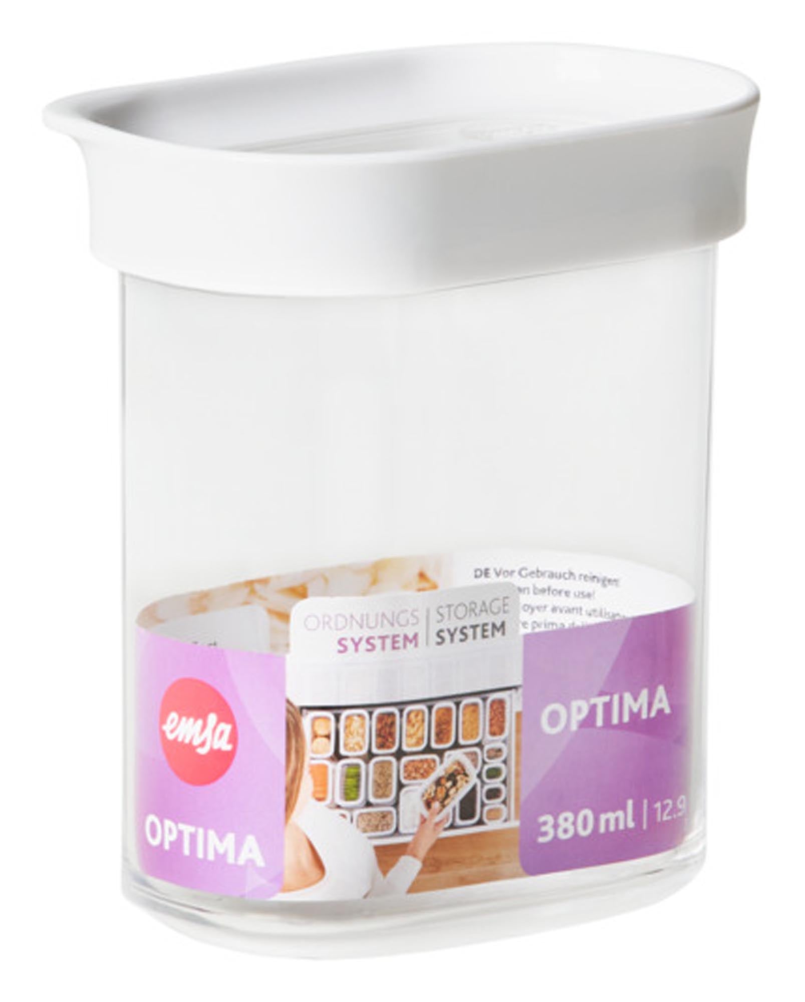 Die EMSA Dose Optima 0.38l hoch bietet luftdichte Aufbewahrung für Lebensmittel. BPA-frei, bruchsicher und spülmaschinenfest – ideal für jede Küche!