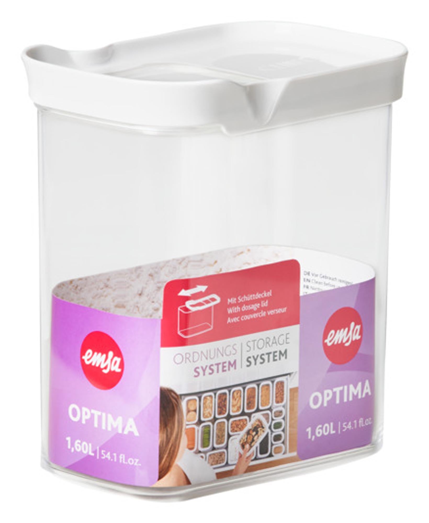 EMSA Optima 2.2 l: Praktische, eckige Schüttdose für Frische.