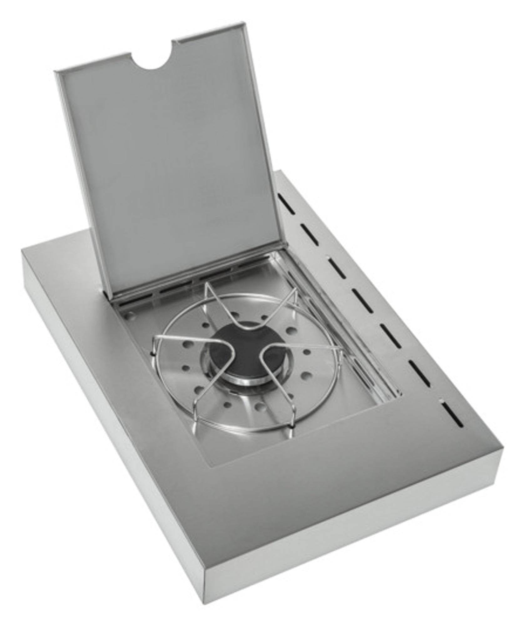 Entdecken Sie den RÖSLE Ablagetisch mit Seitenbrenner G4-SL: Hochwertiges Grillzubehör für perfekte Grillabende, mit großzügiger Arbeitsfläche und integriertem Seitenbrenner.