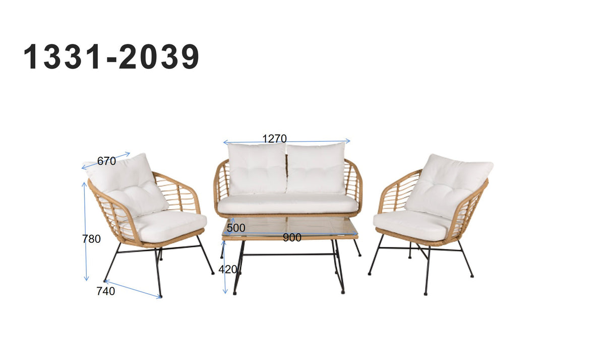 Viga Sofa Outdoorset 90cm in Natur präsentiert im Onlineshop von KAQTU Design AG. Loungeset ist von Venture Home