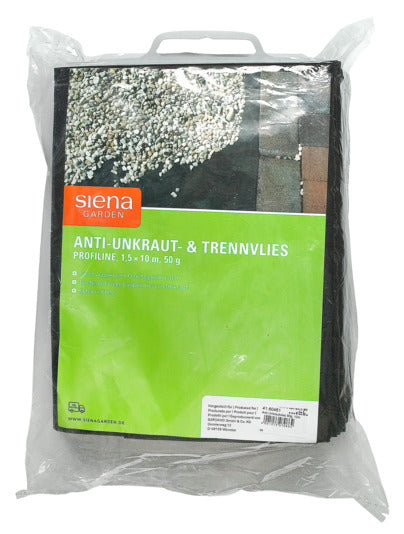 Schützen Sie Ihren Garten effektiv mit dem SIENA GARDEN Unkrautvlies 1.5x10 m. Langlebig, reißfest und durchlässig für Wasser – ideal für Beete und Wege!