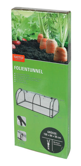 Schützen Sie Ihre Pflanzen mit dem SIENA GARDEN Folientunnel 130x60x50 cm. Ideal für Hobbygärtner, einfach zu handhaben und platzsparend!