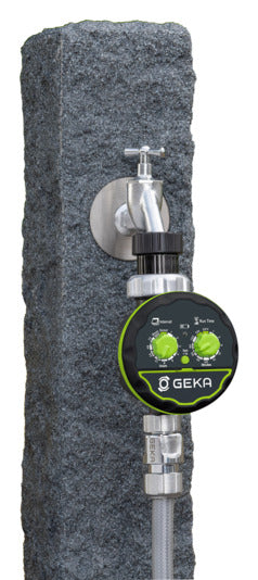 Optimieren Sie Ihre Gartenbewässerung mit dem GEKA elektronischen Bewässerungscomputer – einfach, effizient und benutzerfreundlich!