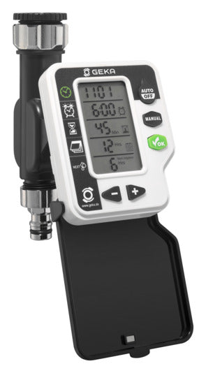 Optimieren Sie Ihre Gartenbewässerung mit dem GEKA digitalen Bewässerungscomputer – einfach, effizient und benutzerfreundlich!