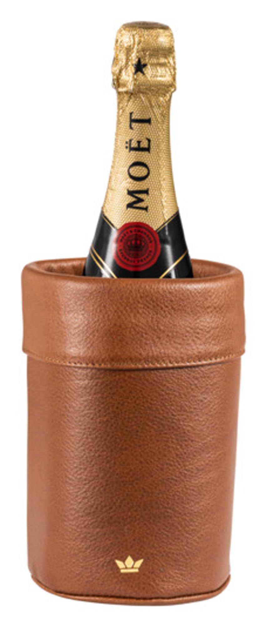 Exklusiver DUTCHDELUXES Weinkühler aus Leder für edle Momente.