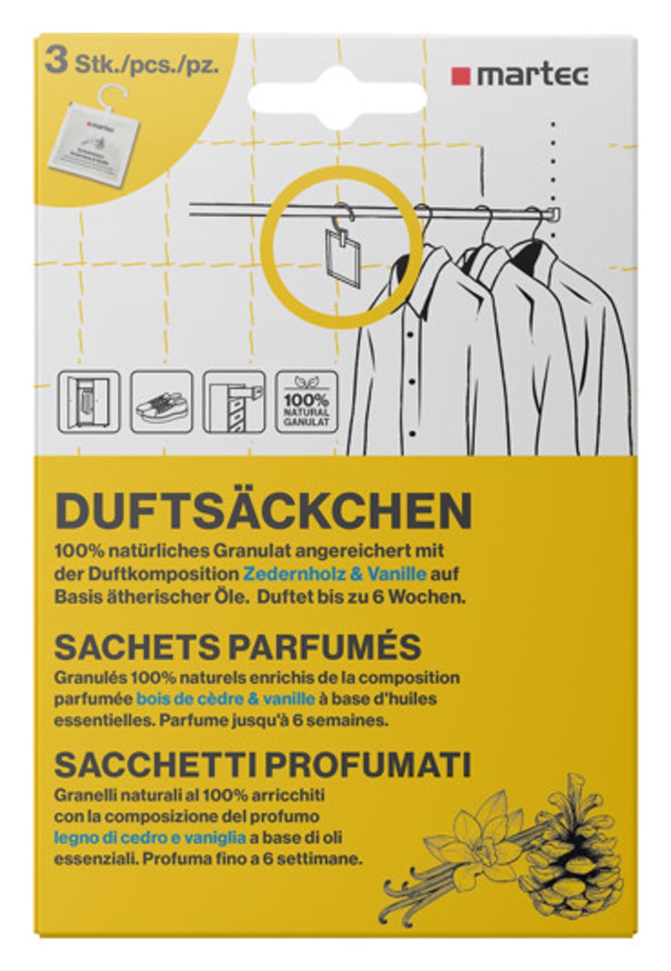 MARTEC Schrankduft 3 Duftsäckchen in präsentiert im Onlineshop von KAQTU Design AG. Duftöl ist von MARTEC