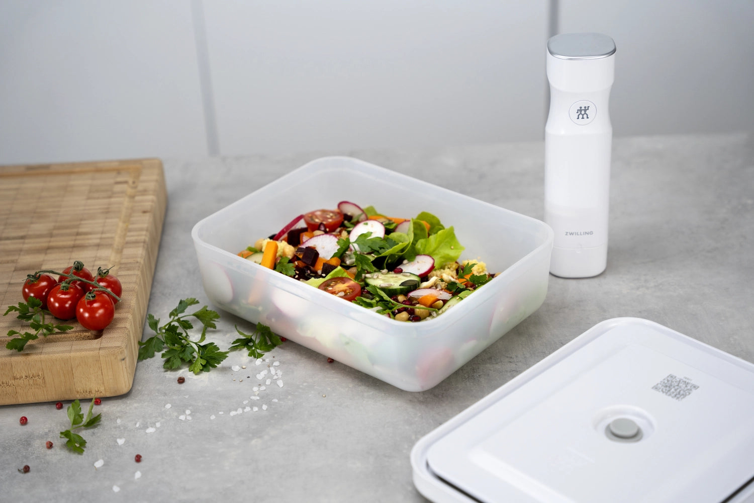 Vacuum lunch box L, plastic, 21.7x14.6x9.1 cm - 1.6l