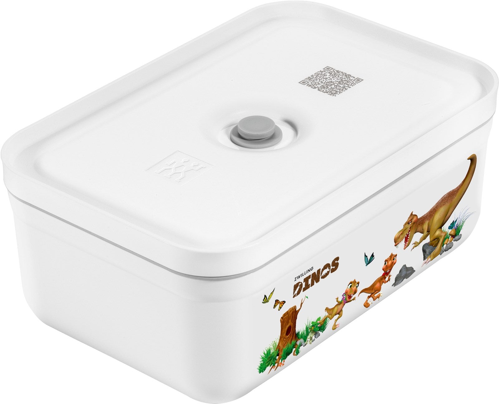 Vakuum-Lunchbox L, Kunststoff,Dino, 21.7x14.6x9.1 cm - 1.3L in Weiss präsentiert im Onlineshop von KAQTU Design AG. Aufbewahrungsdose ist von Zwilling Kitchen