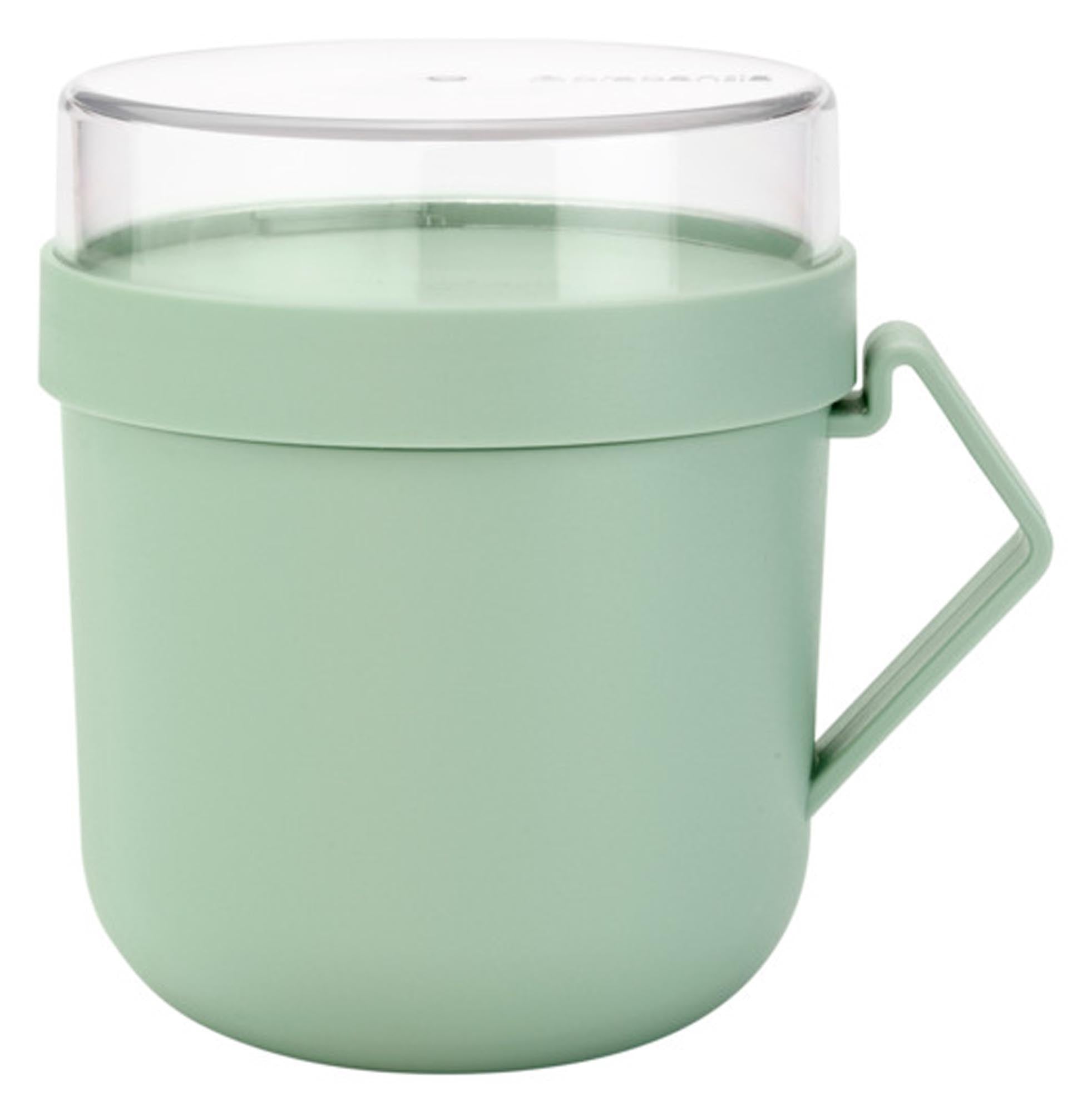 Entdecken Sie die BRABANTIA Suppentasse Make & Take in jade green (0.6 l) – ideal für stilvollen Transport von Suppen und Eintöpfen. Hitzebeständig, spülmaschinenfest und mit praktischem Deckel.
