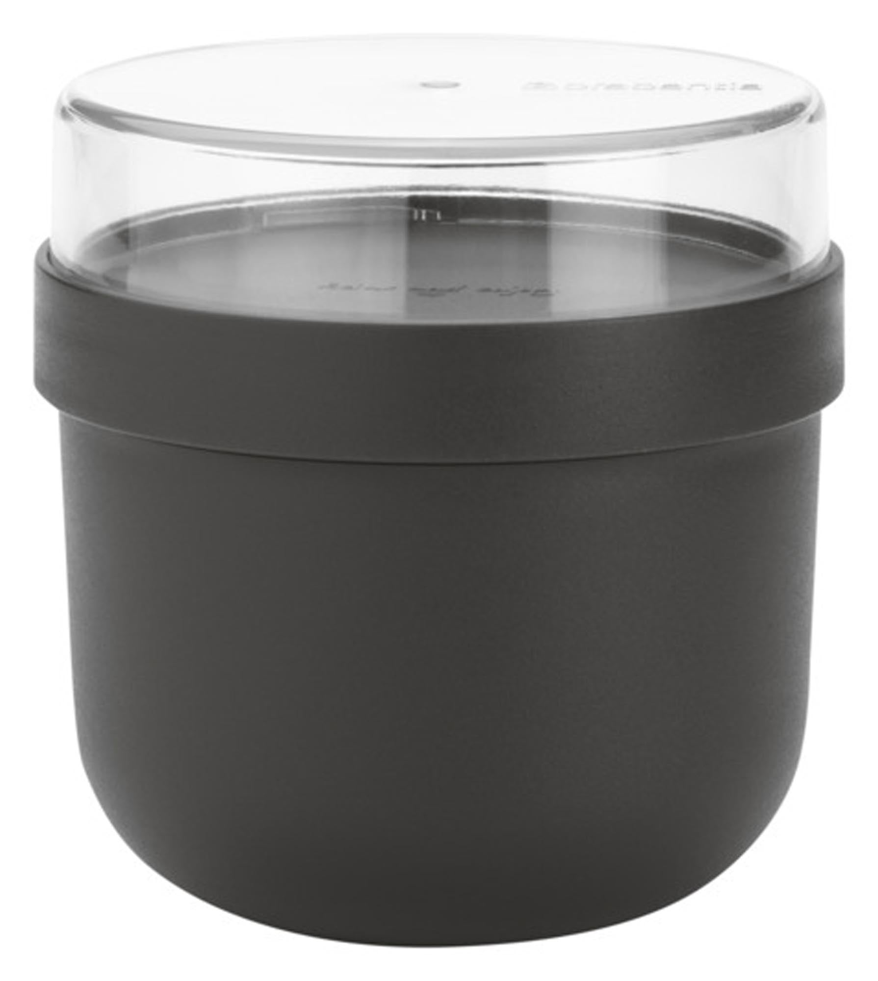 Entdecken Sie die BRABANTIA Joghurt Bowl Make & Take in dunkelgrau (0.5 l) – ideal für gesunde Snacks, langlebiges Glas, spülmaschinenfest, mit praktischem Deckel und Löffel.