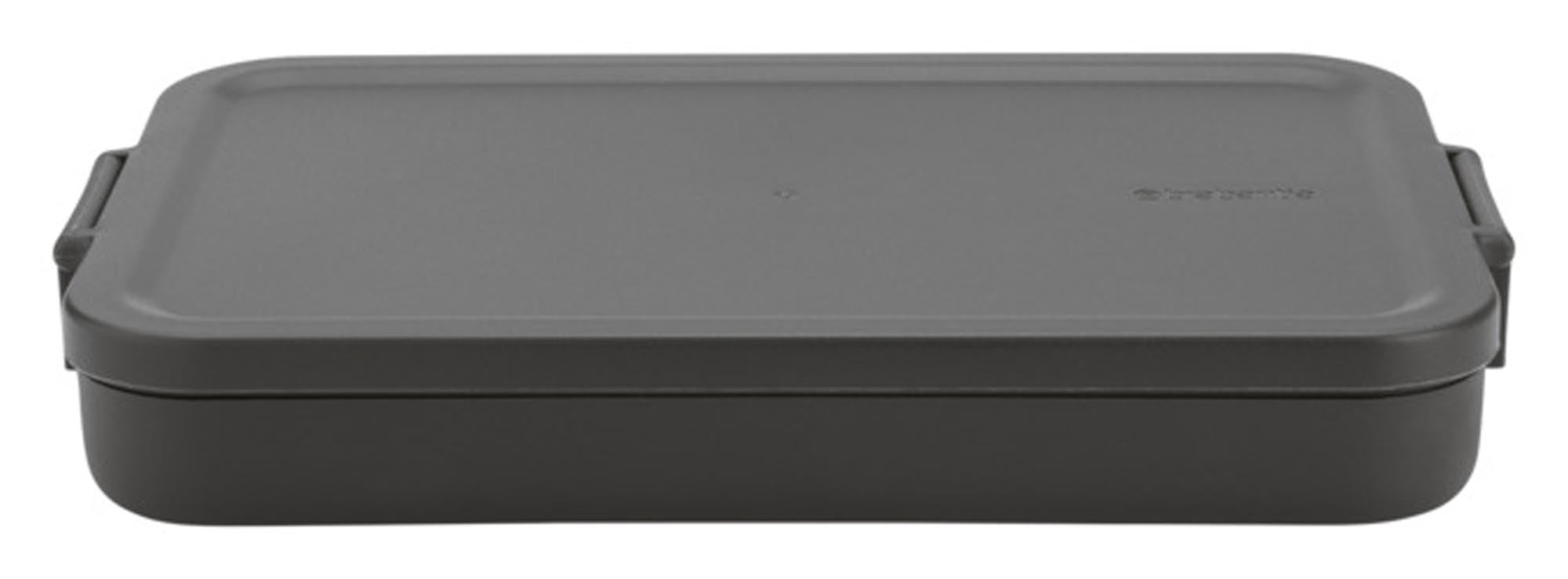 Entdecken Sie die BRABANTIA Lunchbox Make & Take flach in dark grey (1.1 l) – ideal für stilvollen, sicheren Transport Ihrer Mahlzeiten. BPA-frei, luftdicht und spülmaschinenfest!