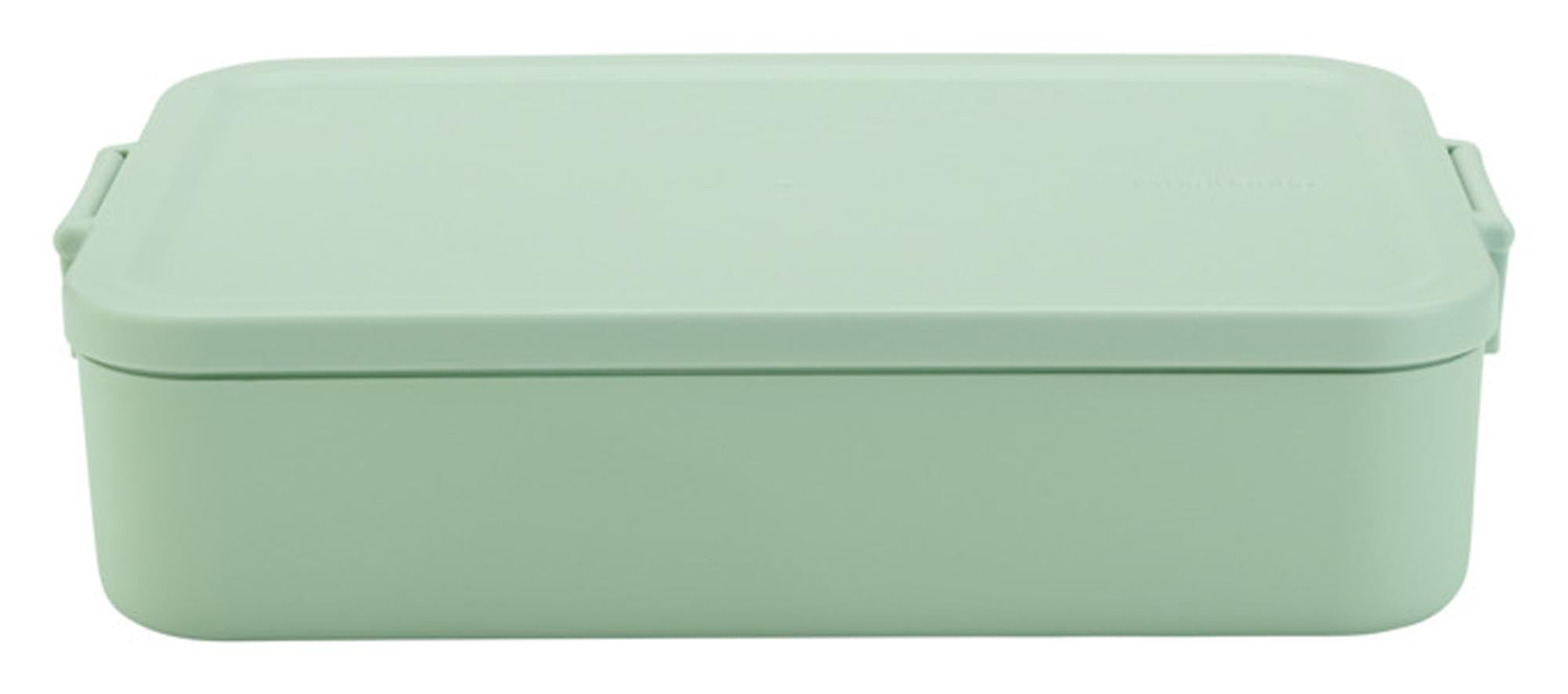 Entdecken Sie die BRABANTIA Lunchbox Make & Take in jade green. Ideal für unterwegs, BPA-frei, spülmaschinenfest und nachhaltig. Perfekt für Lunch und Snacks!