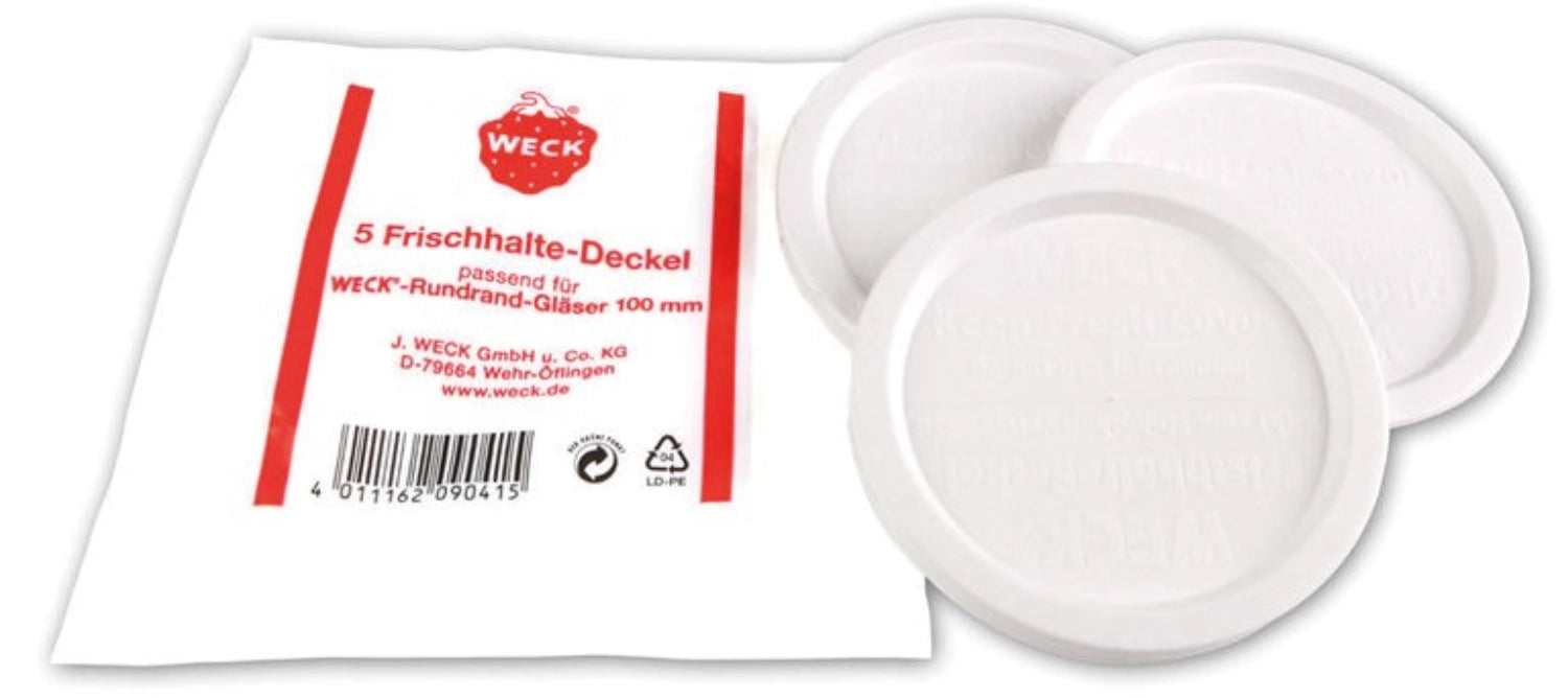 5 Stk. Frischhalte-Deckel RR100 in Weiss präsentiert im Onlineshop von KAQTU Design AG. Zutaten ist von Weck