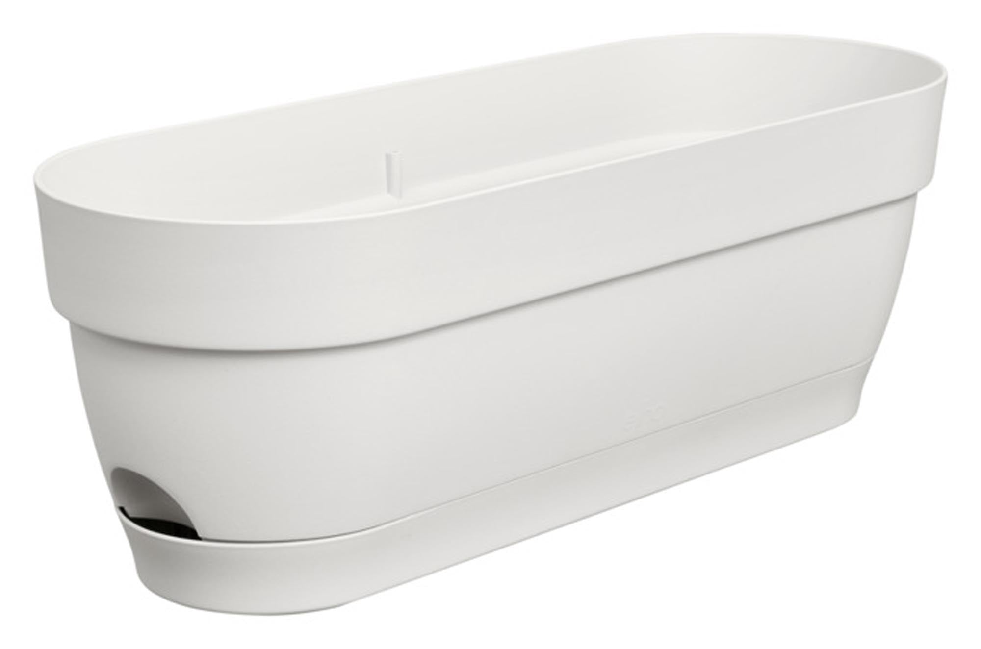 Eleganter ELHO Balkonkasten in Terracotta, 49x18.2x17 cm, aus recyceltem Kunststoff, UV- & frostbeständig, mit Abflusslöchern.