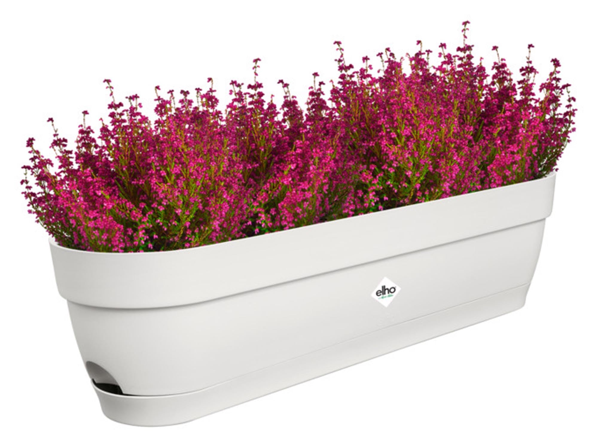 Eleganter ELHO Balkonkasten in Terracotta, 49x18.2x17 cm, aus recyceltem Kunststoff, UV- & frostbeständig, mit Abflusslöchern.