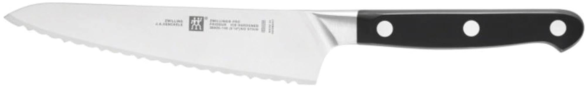 Entdecken Sie das Zwilling Pro Ladies Knife mit 140 mm Wellenschliff – ideal für präzises Schneiden von Brot, Obst und Gemüse. Hochwertige Materialien, ergonomisches Design.