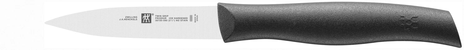 Entdecken Sie das TWIN Grip Spick-/Garniermesser von Zwilling mit 90 mm Klinge. Hochwertige Materialien, ergonomisches Design, ideal für präzise Schneidarbeiten.