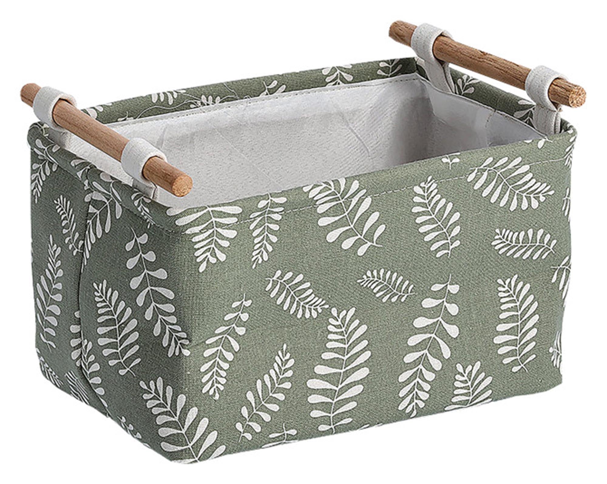 Stylischer ZELLER Aufbewahrungskorb Leaves (30,5x21x18 cm) für Ordnung und Dekoration. Ideal für Wohnzimmer, Schlafzimmer und mehr.