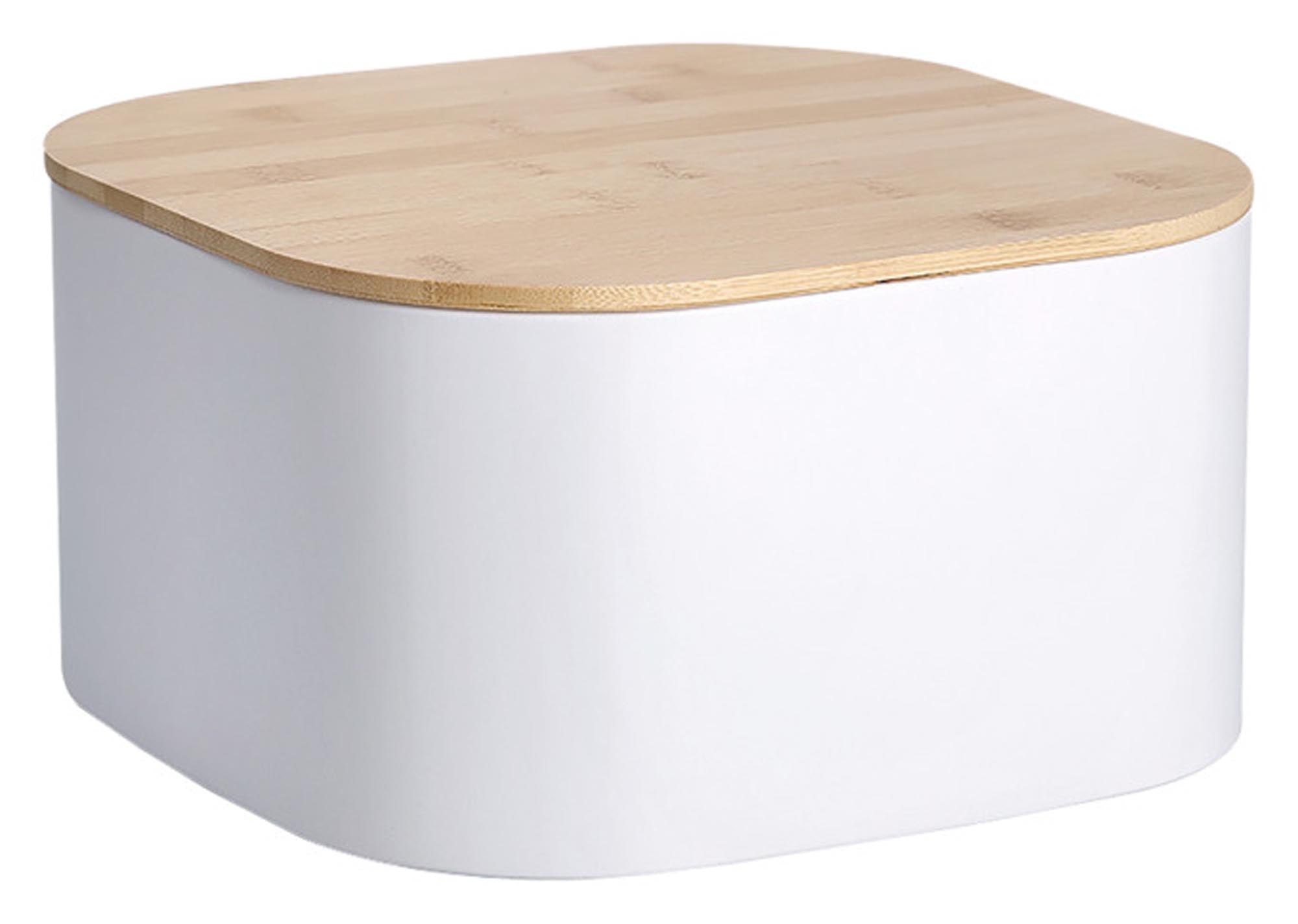 Der ZELLER Brotkasten in Weiß (26,5x26,5 cm) bietet stilvolle Aufbewahrung für Brot und Gebäck. Leicht zu reinigen, kompakt und modern – ein Must-Have für jede Küche!