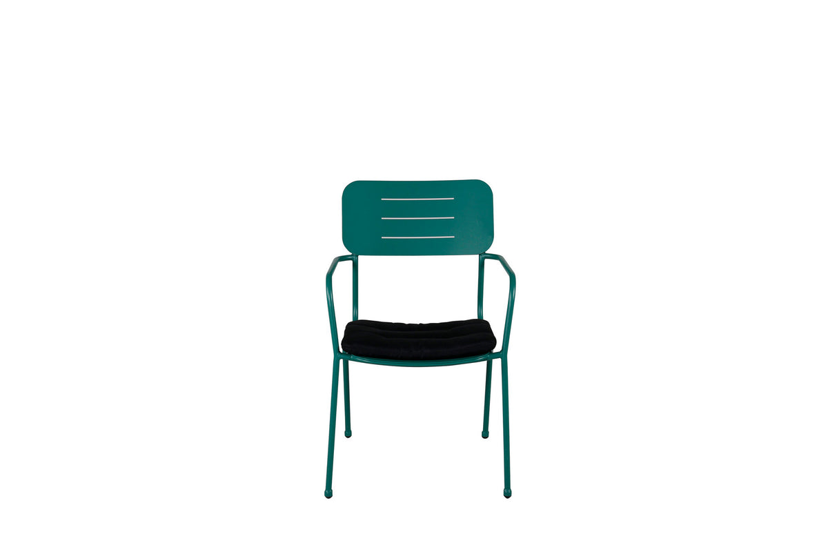 Nicke Stuhl in Grün präsentiert im Onlineshop von KAQTU Design AG. Gartenstuhl mit Armlehnen ist von Venture Home