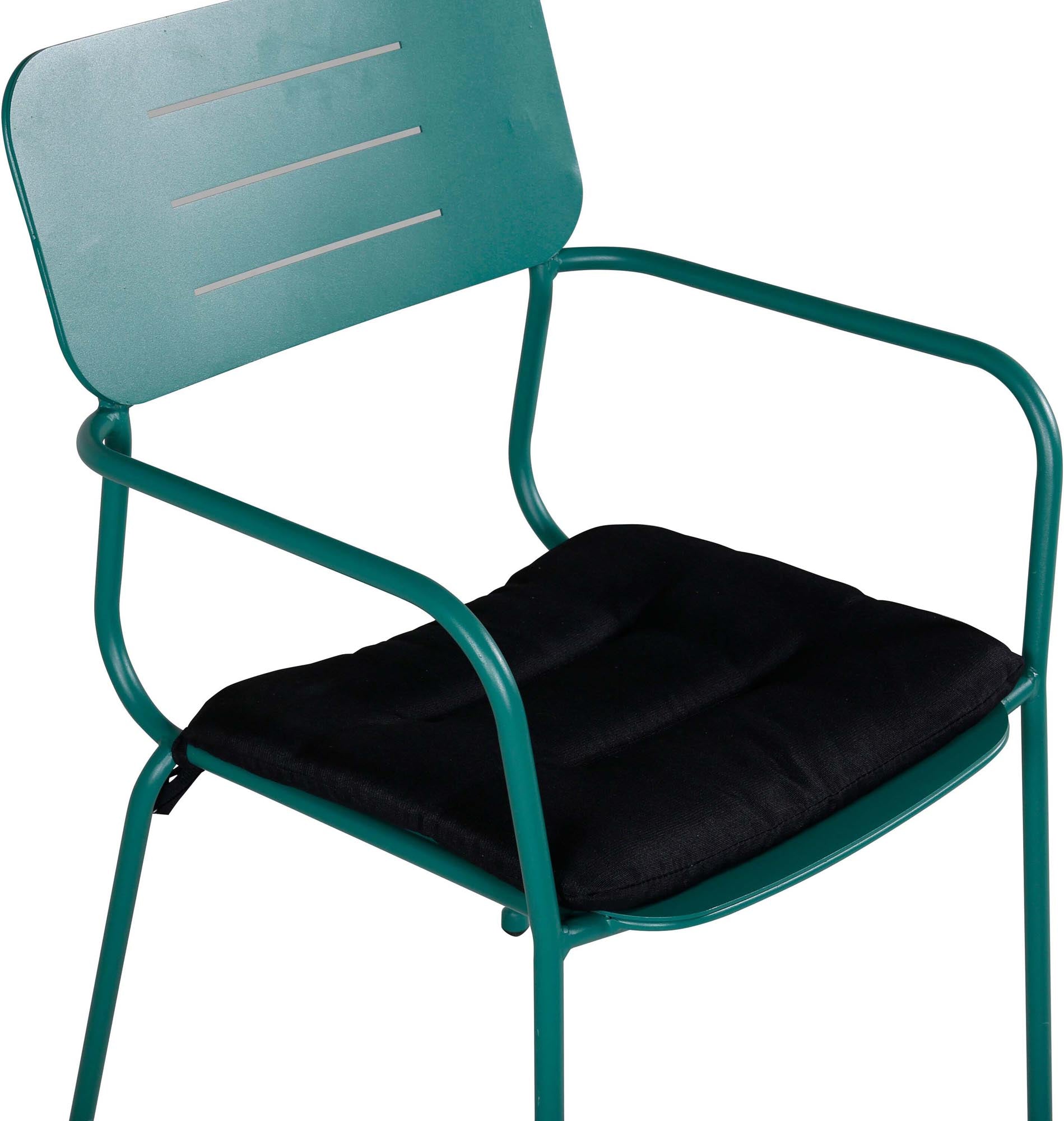 Nicke Stuhl von Venture Home: Eleganter, robuster Gartenstuhl aus schwarzem Stahl für höchsten Sitzkomfort und stilvolle Sommerabende.