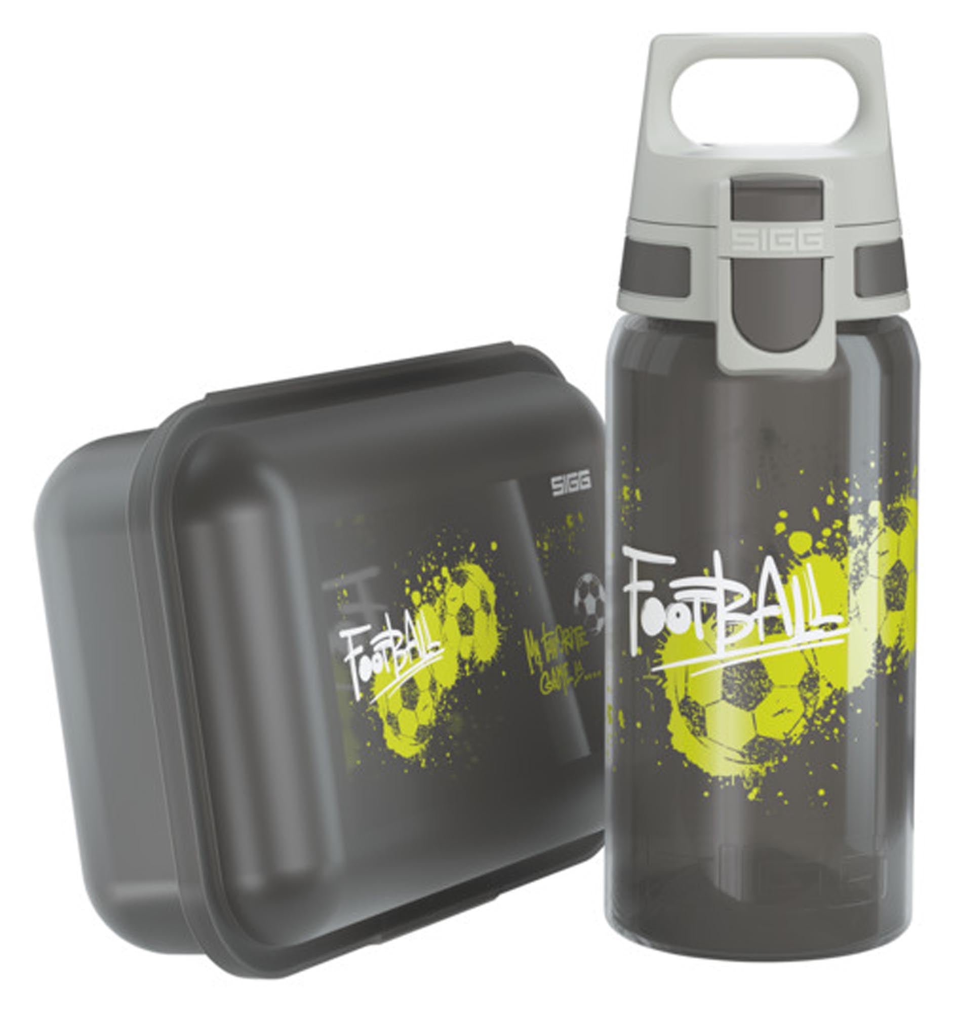 Entdecken Sie das SIGG School Set Viva Football Tag: praktische VIVA Kids Lunchbox und nachhaltige Trinkflasche für Schule und Freizeit. Ideal für Kinder!