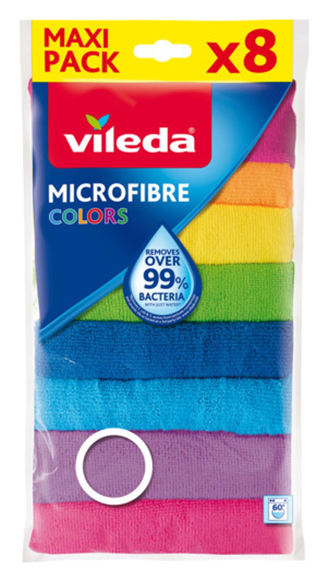 Entdecken Sie das Vileda Microfasertuch Microfiber Colors im 8er-Pack. Ideal für gründliche Reinigung, starke Saugkraft und hygienische Farbcodierung!