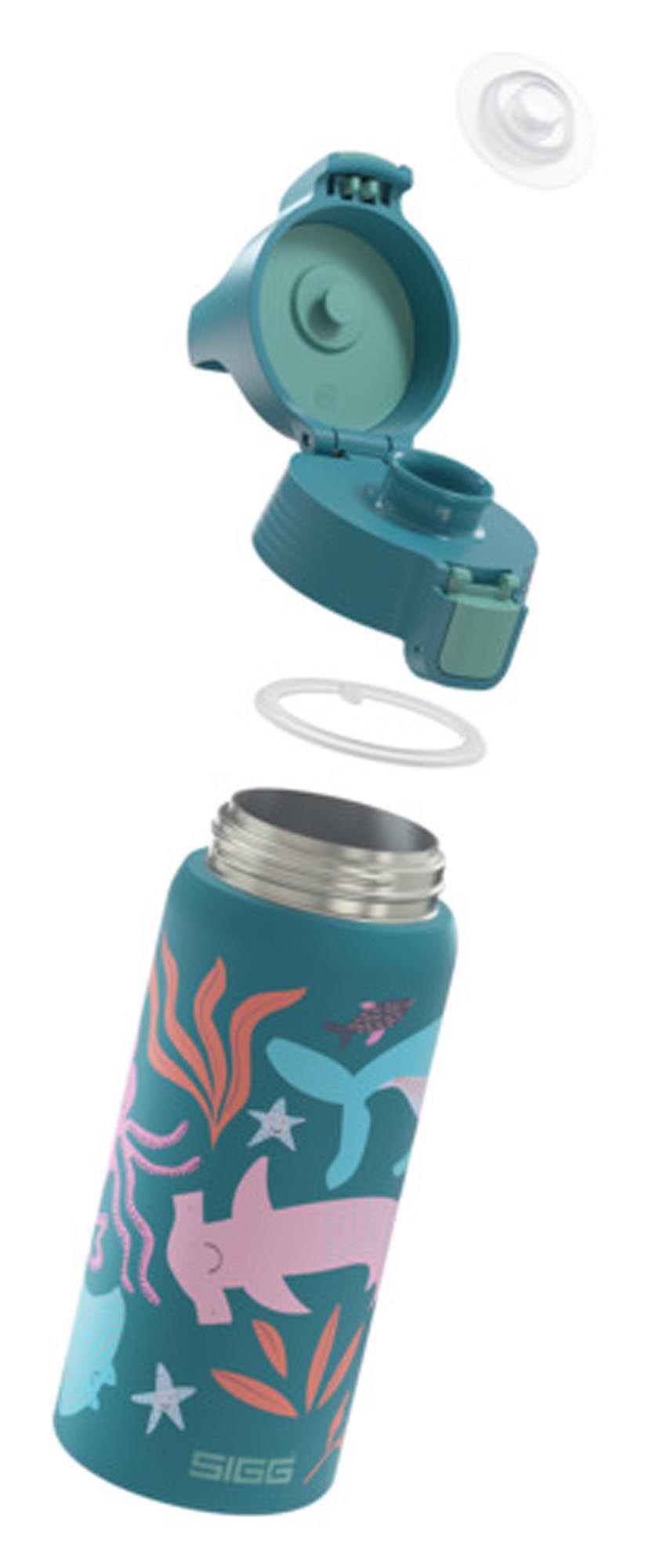 Entdecken Sie die SIGG Isolierflasche Shield Therm One Blue World 0.5 l: stilvoll, langlebig, hygienisch und perfekt isoliert für heiße und kalte Getränke.