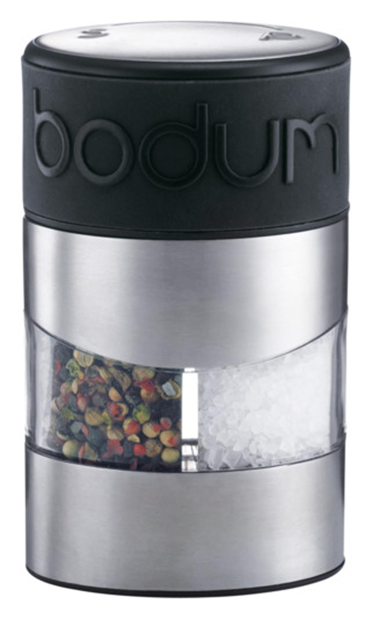 Elegante BODUM Salz- und Pfeffermühle Twin 11.2 cm: Hochwertiges Keramikmahlwerk, ergonomisches Design, ideal für jede moderne Küche.