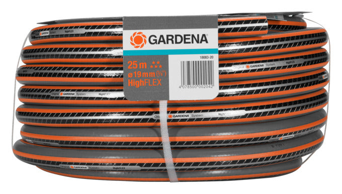 Entdecken Sie den GARDENA Comfort HighFLEX Schlauch 19 mm (3/4") – 25 m, ideal für langlebige Gartenbewässerung mit optimaler Flexibilität und Stabilität.