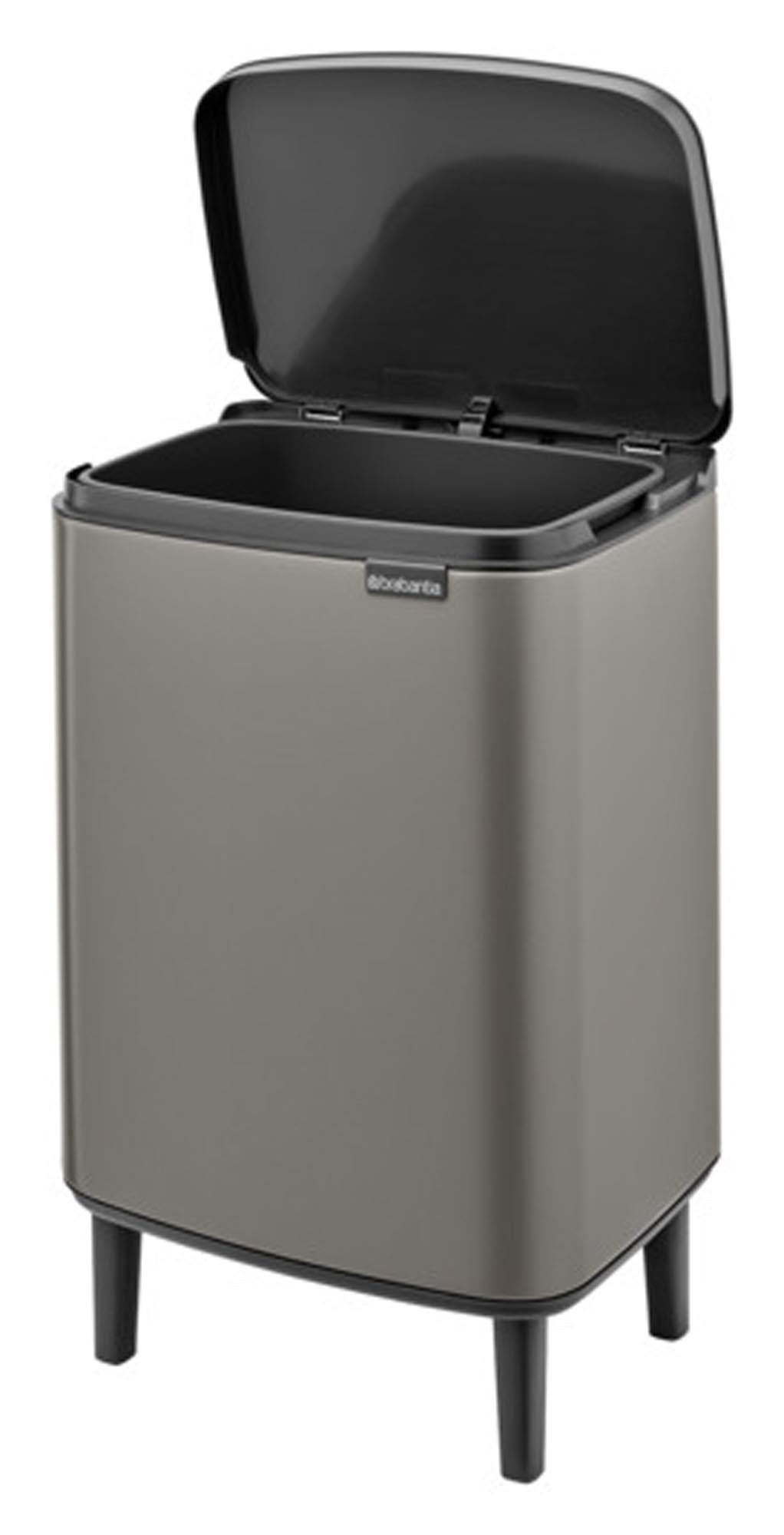 Eleganter 12L Abfallbehälter aus Edelstahl, geräuschloser Deckel, pflegeleicht, ideal für Küche, Büro, Bad.