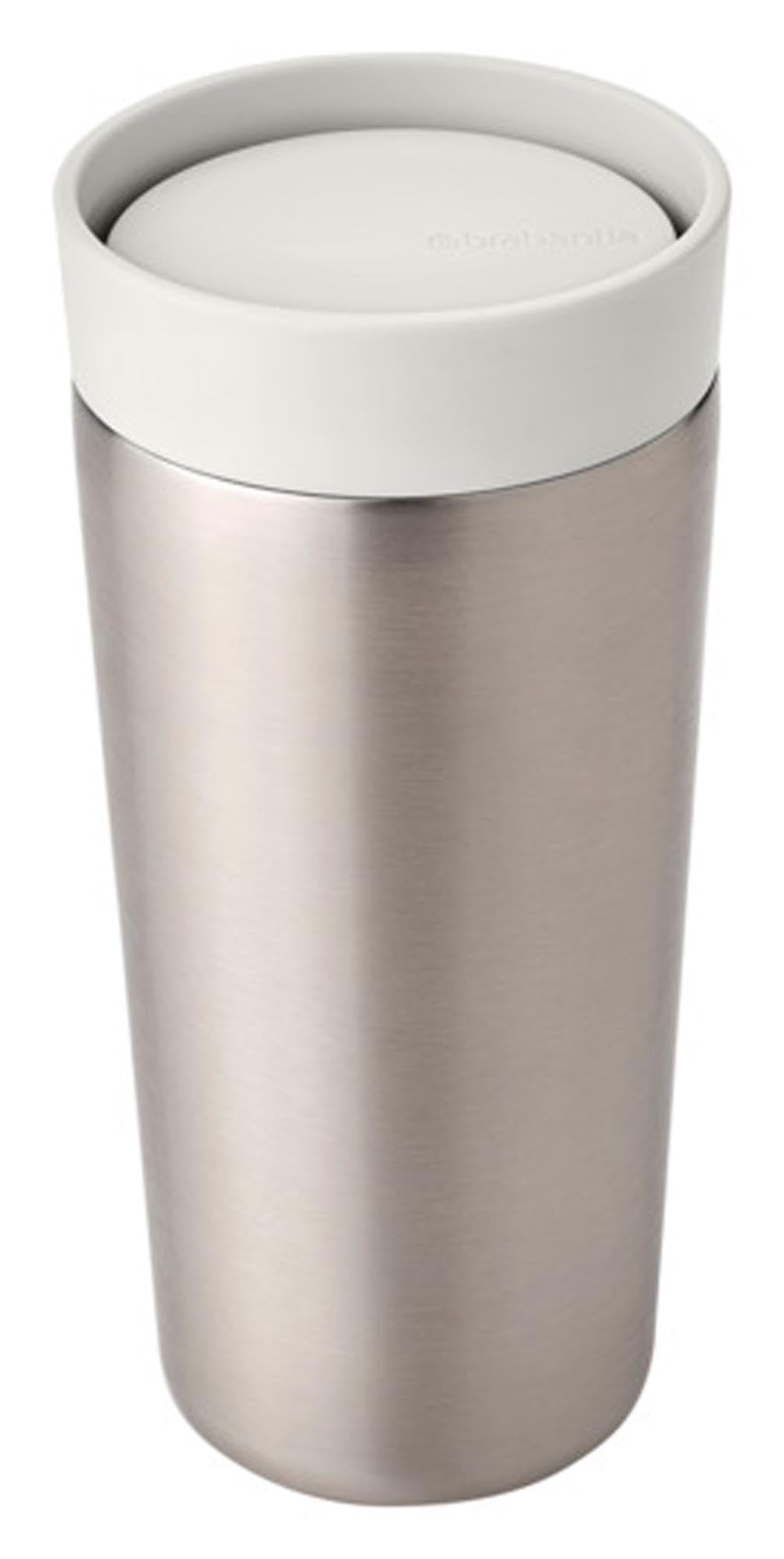 Entdecken Sie den BRABANTIA Isolierbecher Make & Take 0.36 l in light grey. Ideal für unterwegs, aus Edelstahl, BPA-frei, umweltfreundlich und auslaufsicher.