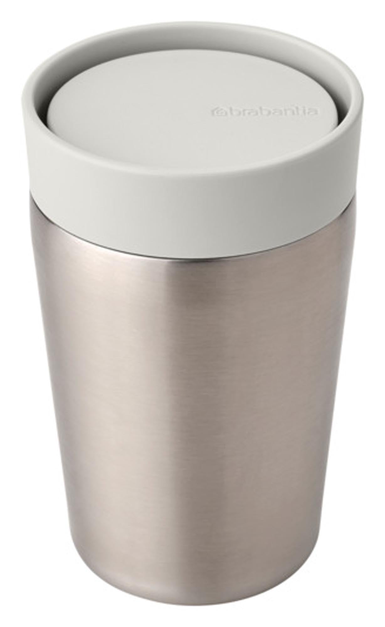 Entdecken Sie den BRABANTIA Isolierbecher Make & Take in light grey (0.2 l) – ideal für heiße und kalte Getränke, auslaufsicher und stilvoll.