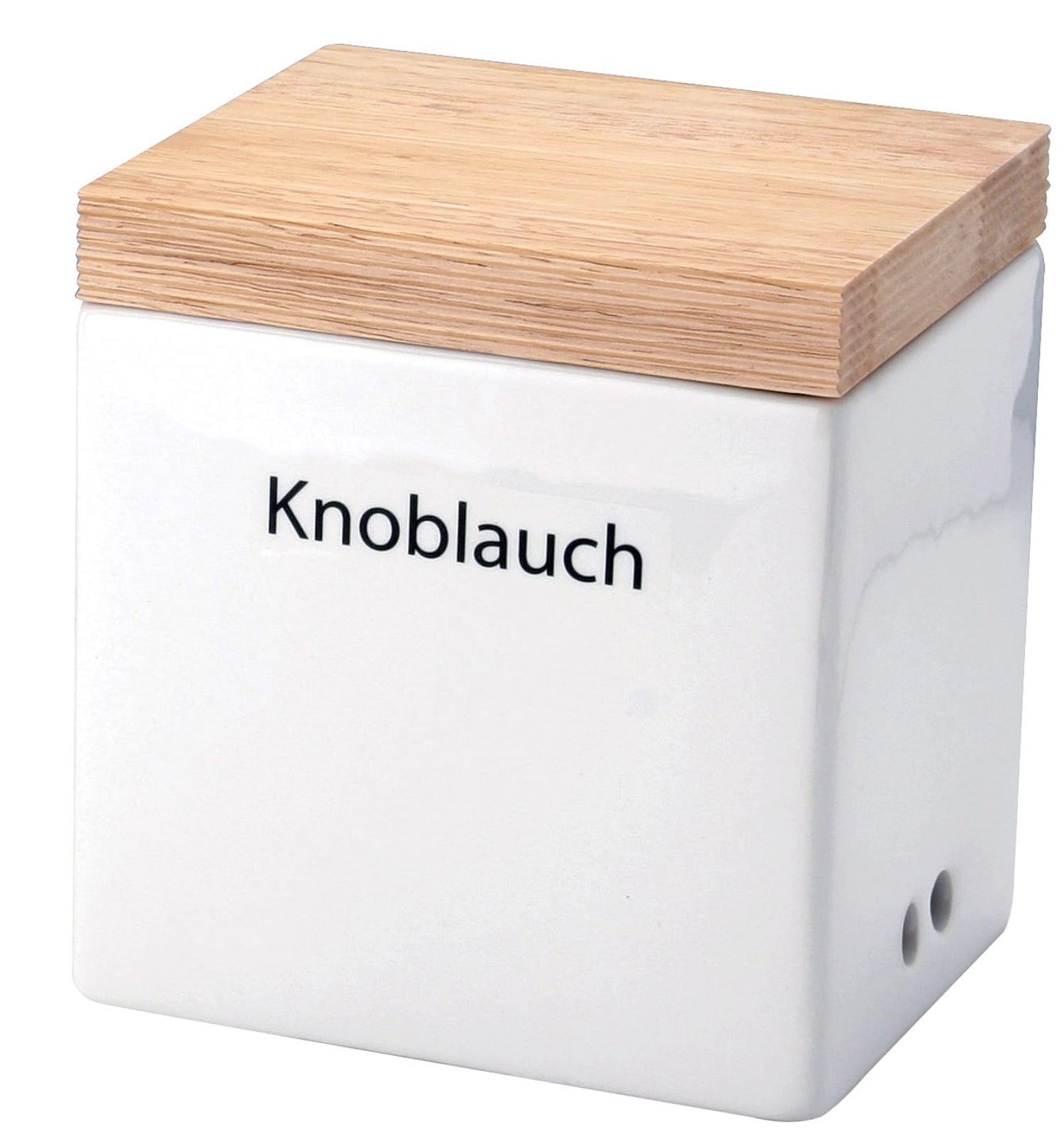 Entdecken Sie die stilvolle Keramik Vorratsdose mit Holzdeckel von Continenta (14x12x15,5 cm) – ideal für frische Lebensmittel und elegante Küchendekoration.