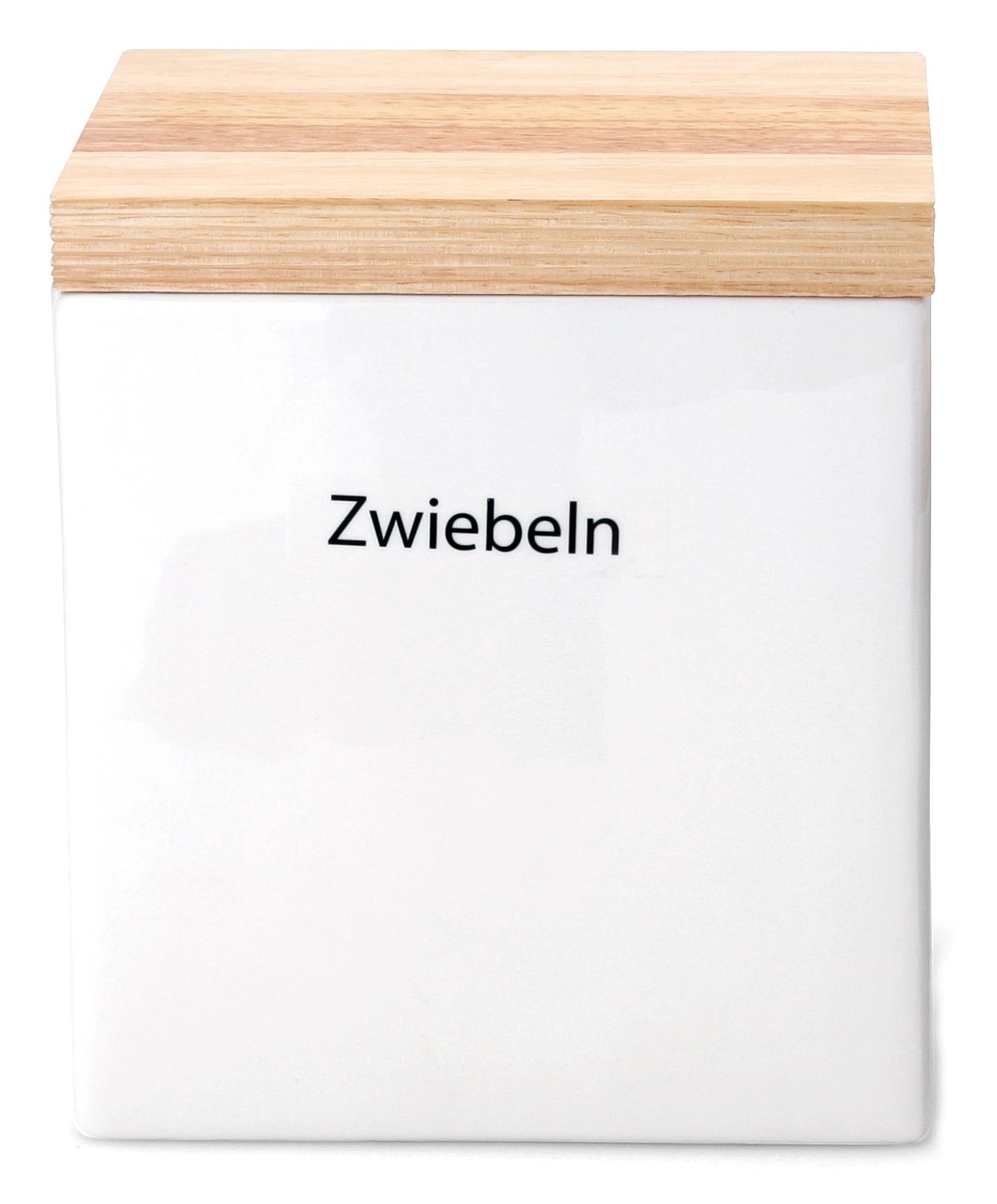 Elegante Keramik-Vorratsdose mit Holzdeckel von Continenta (18x15,5x20,5 cm) für stilvolle Aufbewahrung von Lebensmitteln und Haushaltsartikeln.