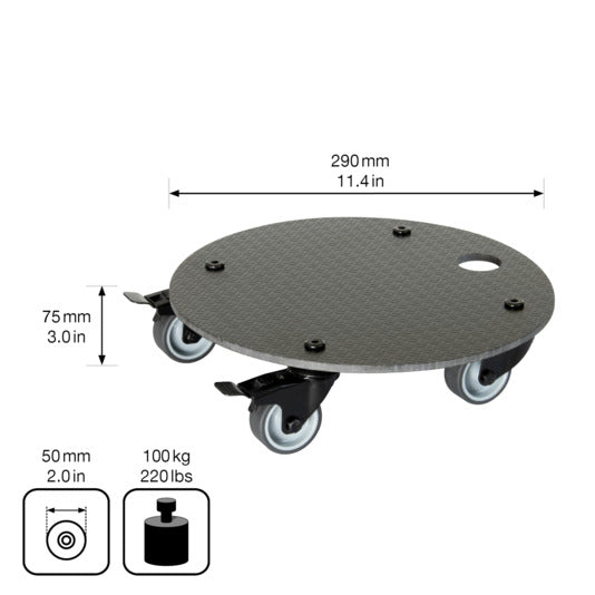 Entdecken Sie den WAGNER Rolluntersetzer HPL ø 290 mm GH0629 – ideal für stilvolles Pflanzenmanagement, robust und mobil für drinnen und draußen.