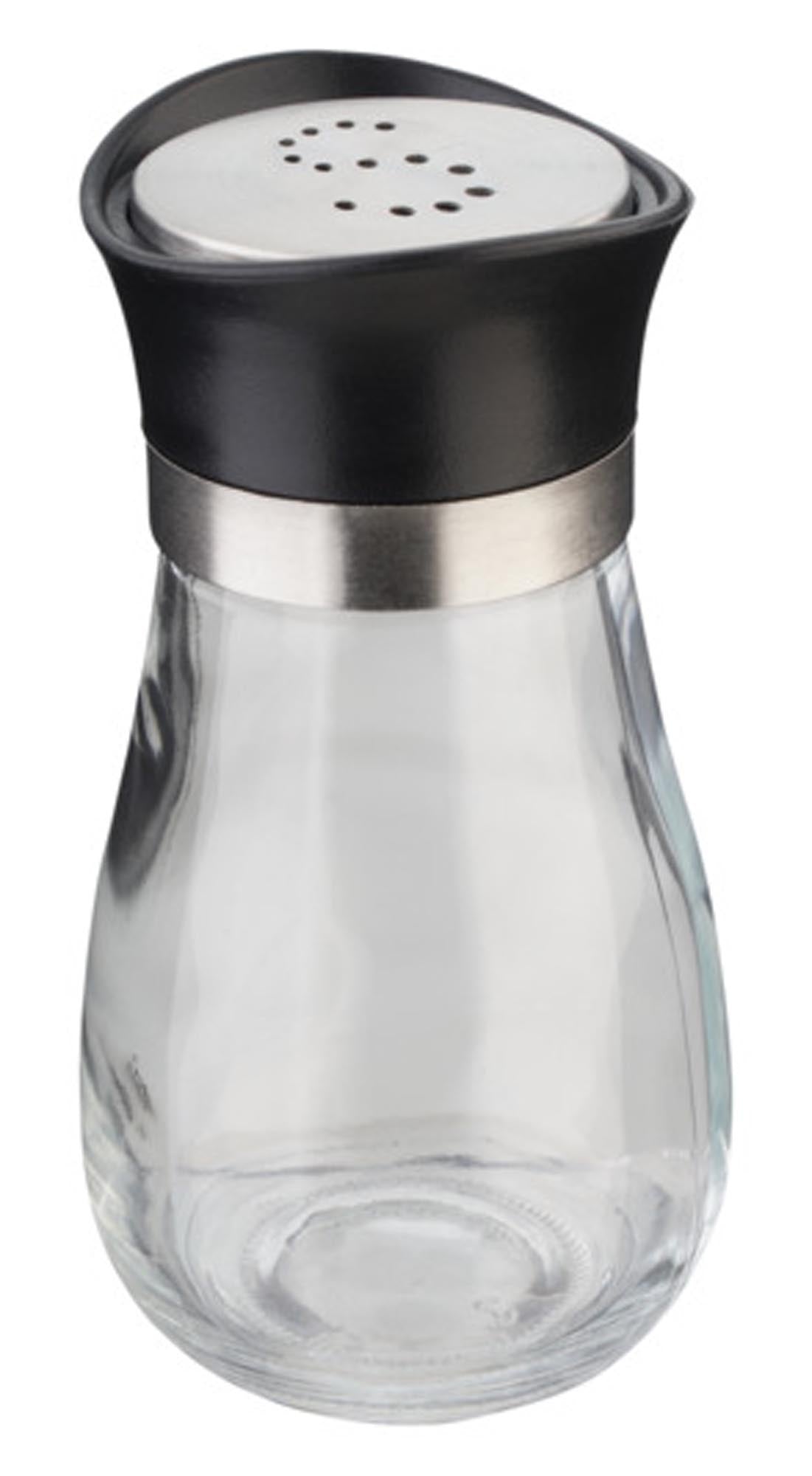 Eleganter EVA Salzstreuer aus Glas und Edelstahl (100ml) für Küche und Esstisch. Praktisch, hygienisch und stilvoll – ideal für jedes Zuhause.