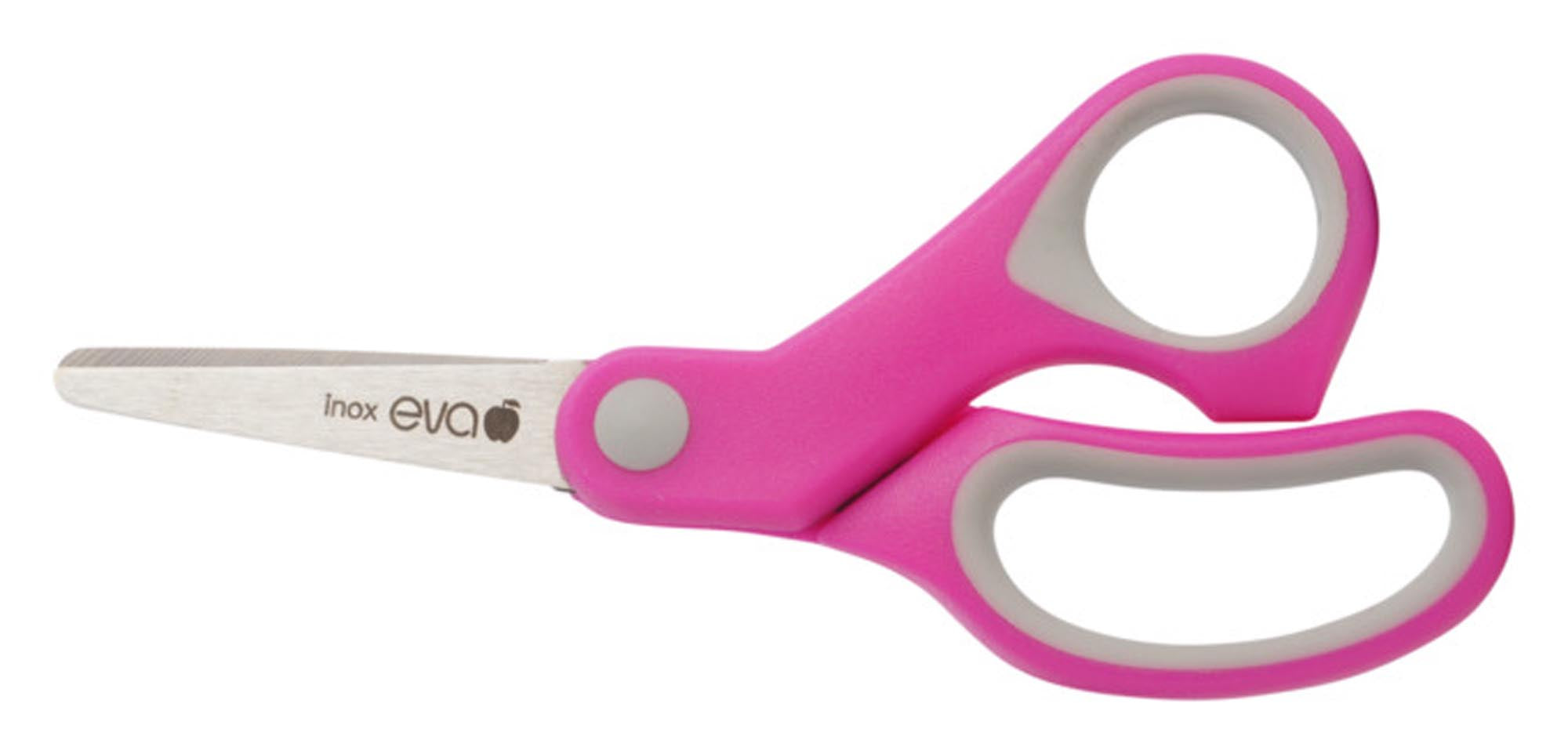 Entdecken Sie die EVA Kinderschere in Rosa mit Antirutschgriff! Ideal für Kinder, sicher, rostfreie Klinge, 13 cm, perfekt zum Basteln und Schneiden.