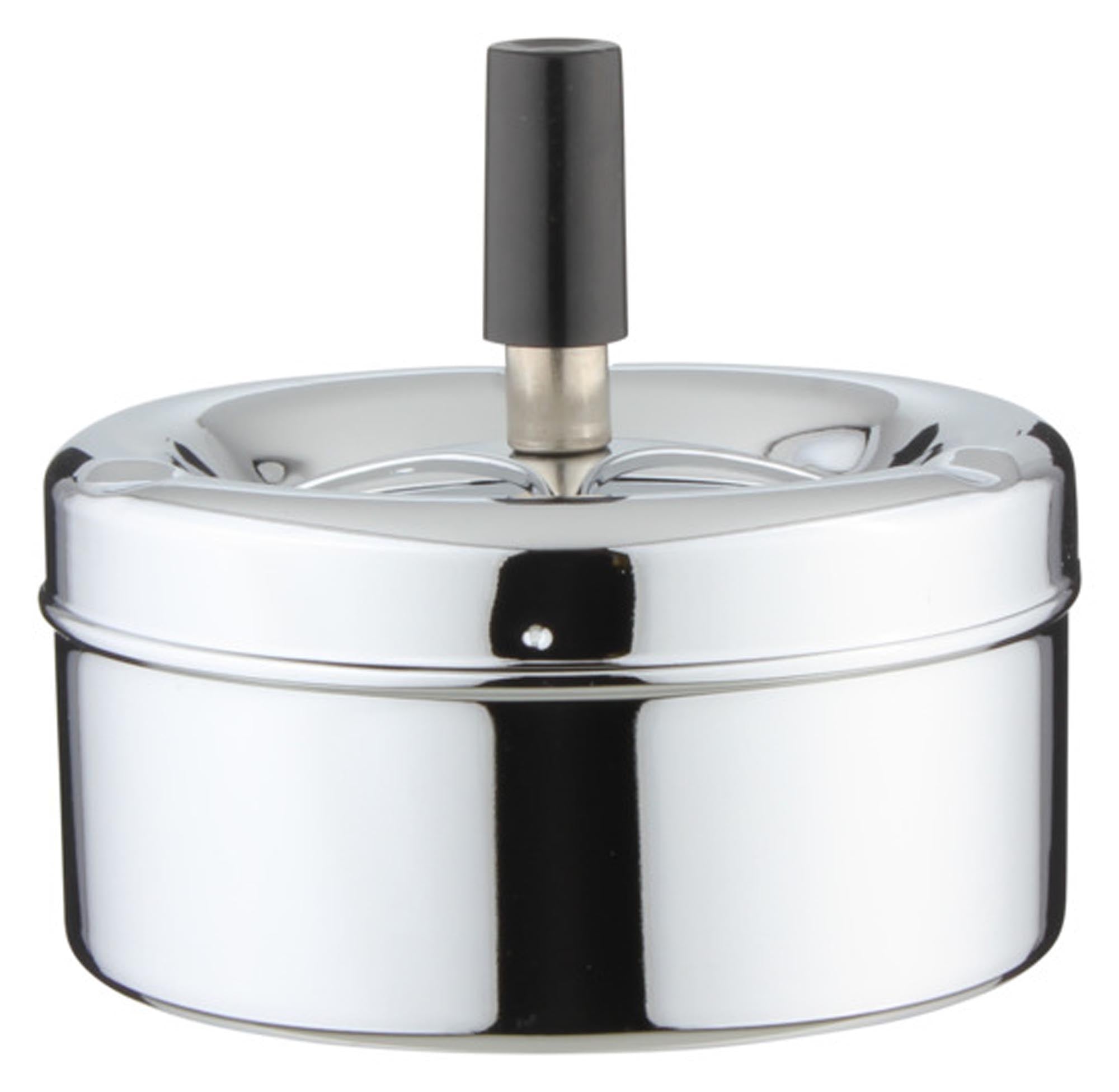 Der EVA Drehascher Edelstahl ø 10 cm vereint Stil und Funktionalität. Langlebig, korrosionsbeständig und mit praktischem drehbarem Deckel. Ideal für Innen- und Außenbereiche.