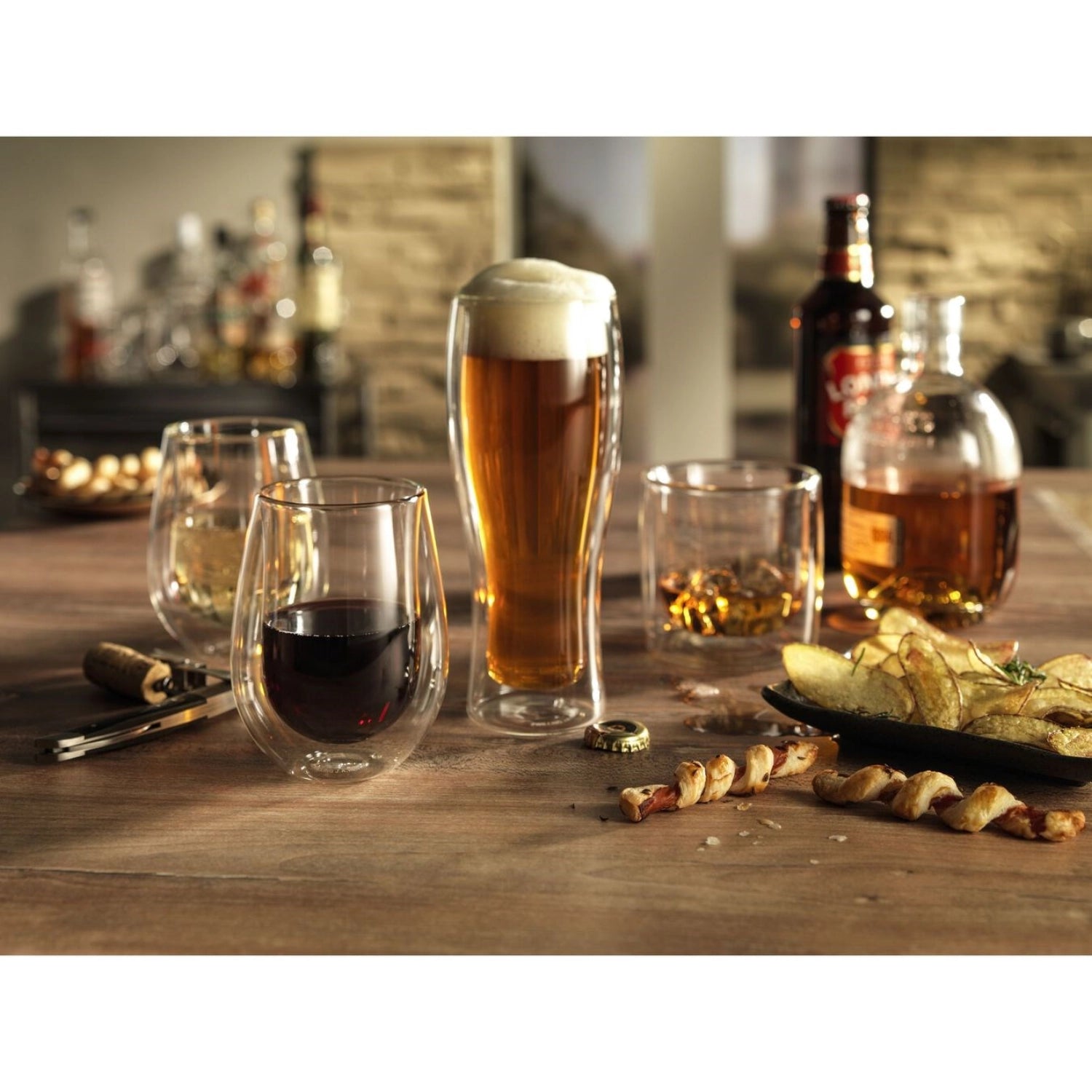 Sorrento Bar double-walled beer glasses, set of 2, 414 ml