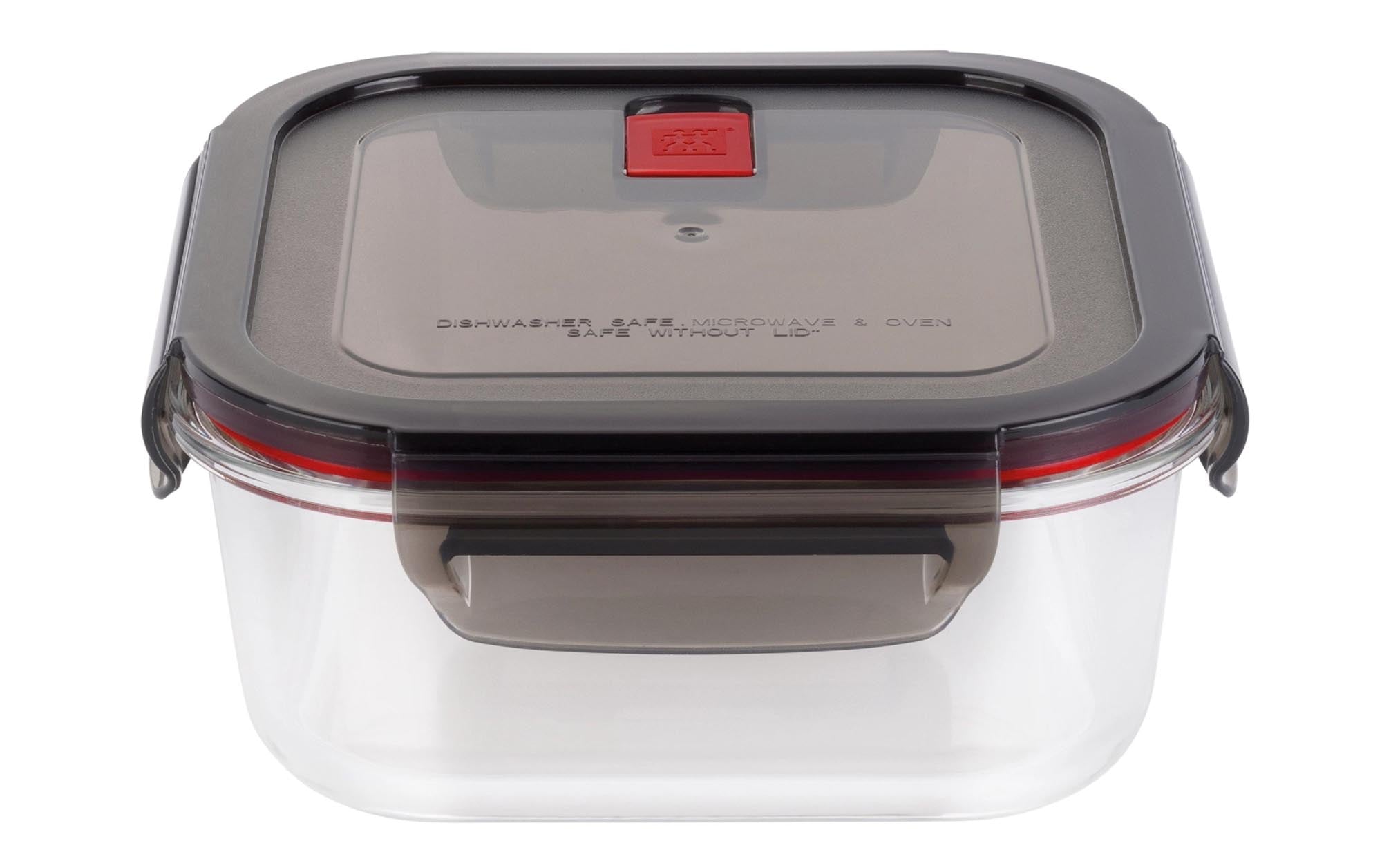 Zwilling Gusto Glasbehälter quadratisch, 1100 ml in Silber präsentiert im Onlineshop von KAQTU Design AG. Aufbewahrungsdose ist von Zwilling Kitchen