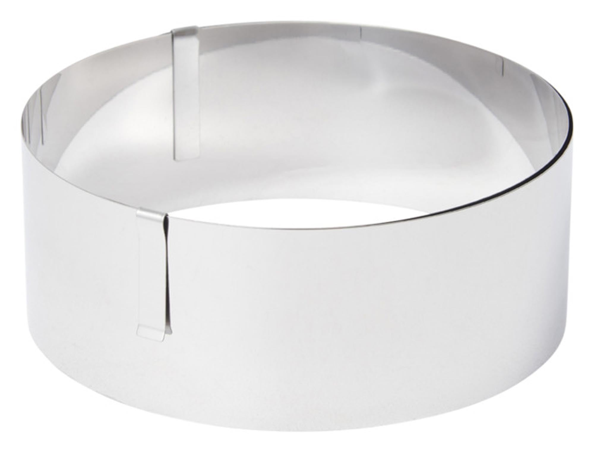 Entdecken Sie den PATISSE Tortenring niedrig verstellbar aus Edelstahl (13-31 cm) – ideal für Torten, Kuchen und kreative Backprojekte. Spülmaschinenfest und langlebig!