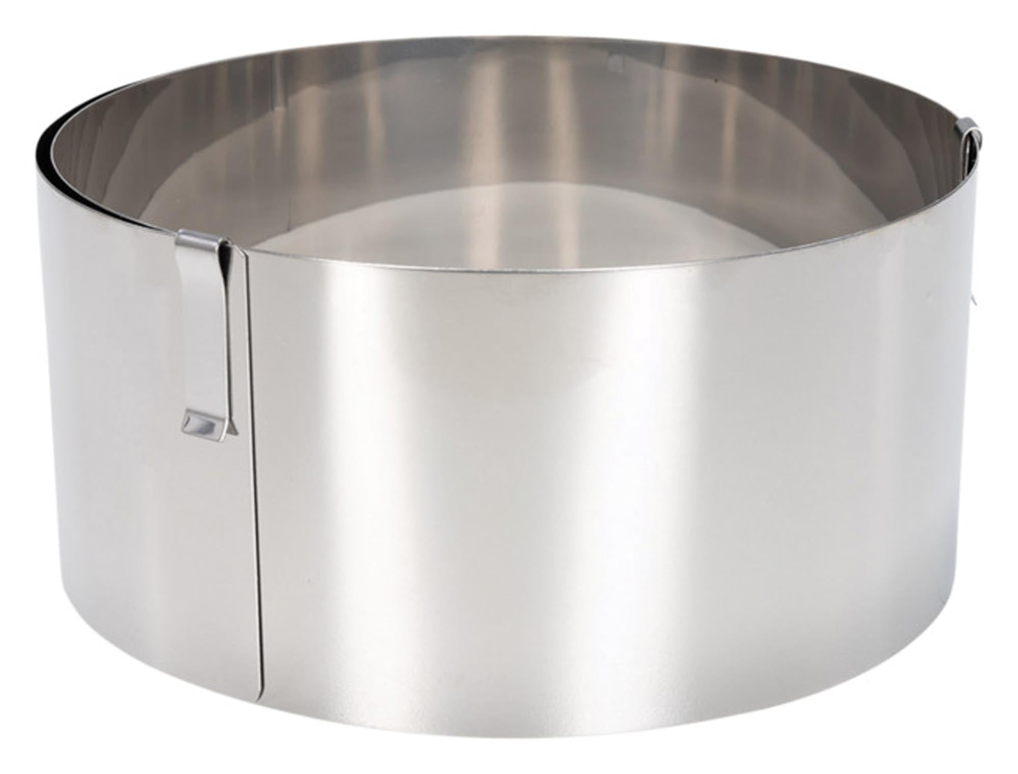 Entdecken Sie den PATISSE Tortenring hoch verstellbar aus Edelstahl (18-30 cm) – ideal für kreative Torten, einfache Handhabung und vielseitige Backmöglichkeiten.