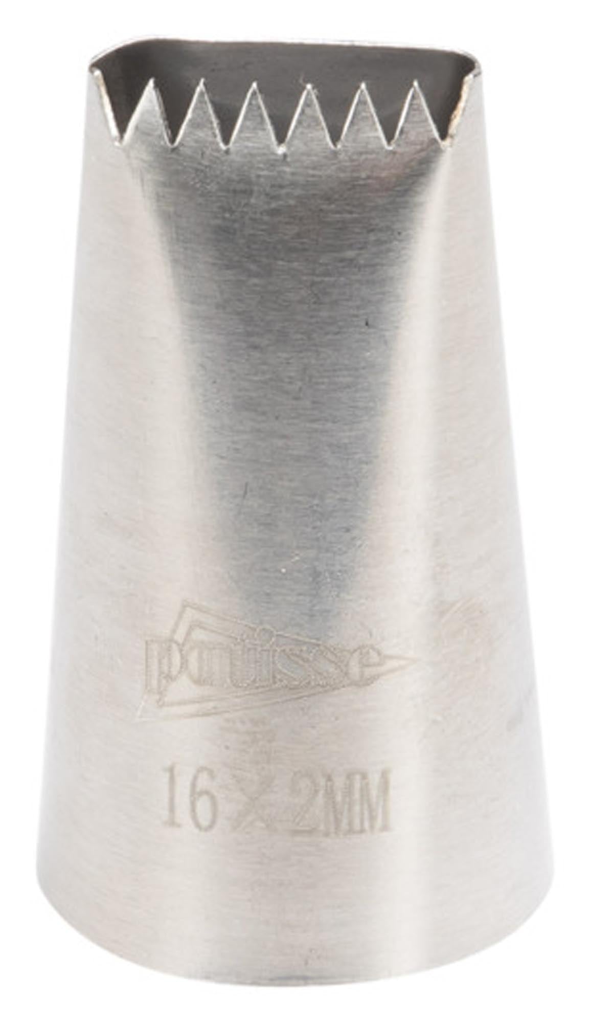 Entdecken Sie die PATISSE Sternbandtülle Edelstahl 16x2 mm – ideal für kunstvolle Spritzmuster auf Torten und Cupcakes. Hochwertig, rostfrei und langlebig!