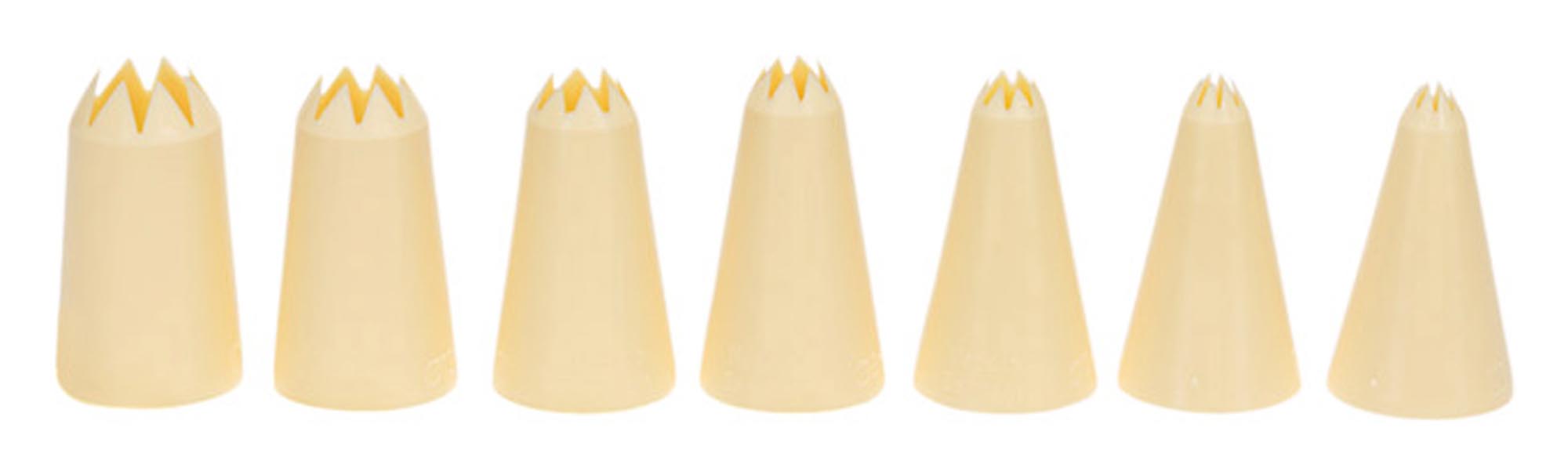 7-teiliges Sterntüllen Set von PATISSE: Ideal für kreative Tortendekorationen. Spülmaschinenfest und langlebig.