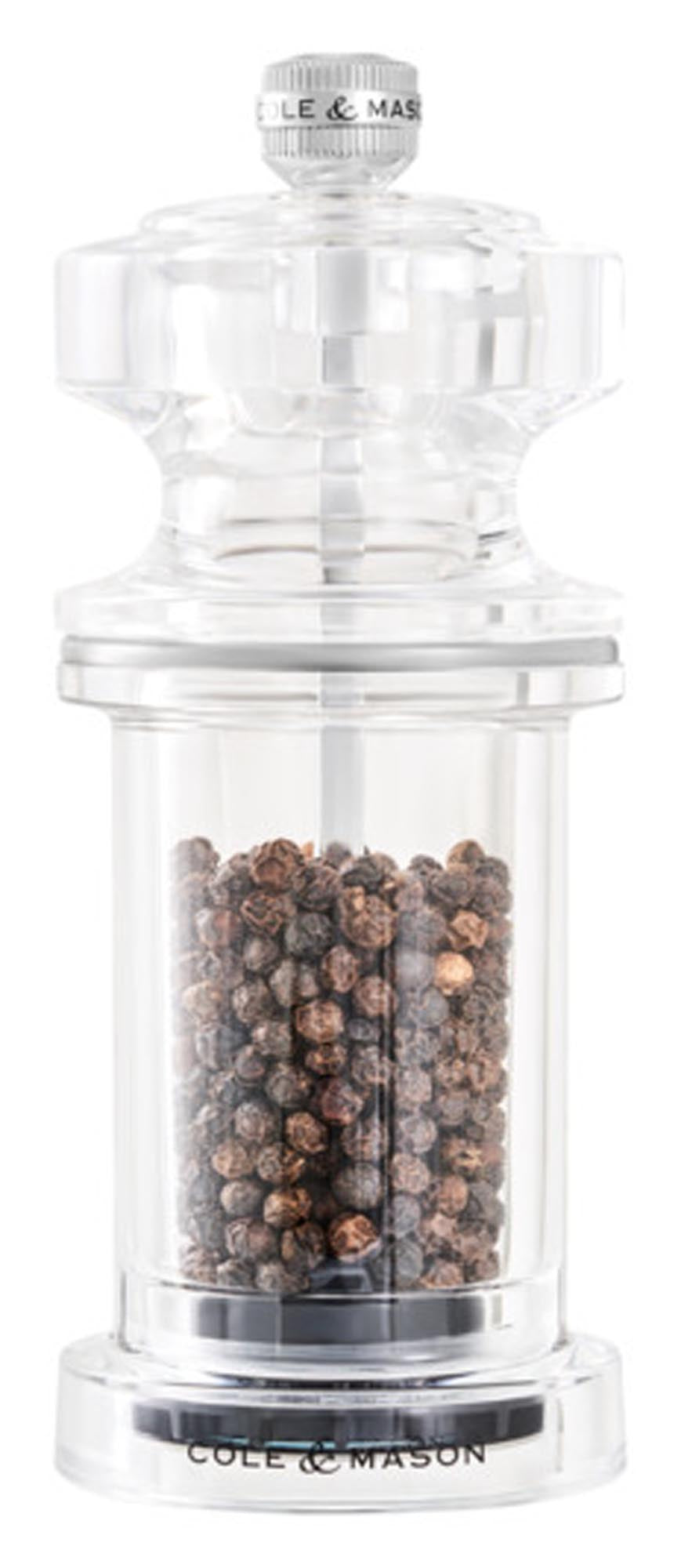 Elegante COLE & MASON Pfeffermühle 605 Acryl, 14.4x5.8x5.8 cm, mit präziser Mahlgradeinstellung und robustem Keramikmahlwerk. Ideal für frischen Pfeffer!