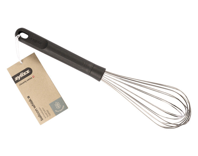 ZYLISS Schneebesen L: Hochwertiger Edelstahl und umweltfreundlicher Weizenstroh-Kunststoff. Ergonomisch, hitzebeständig und ideal für jede Küche.